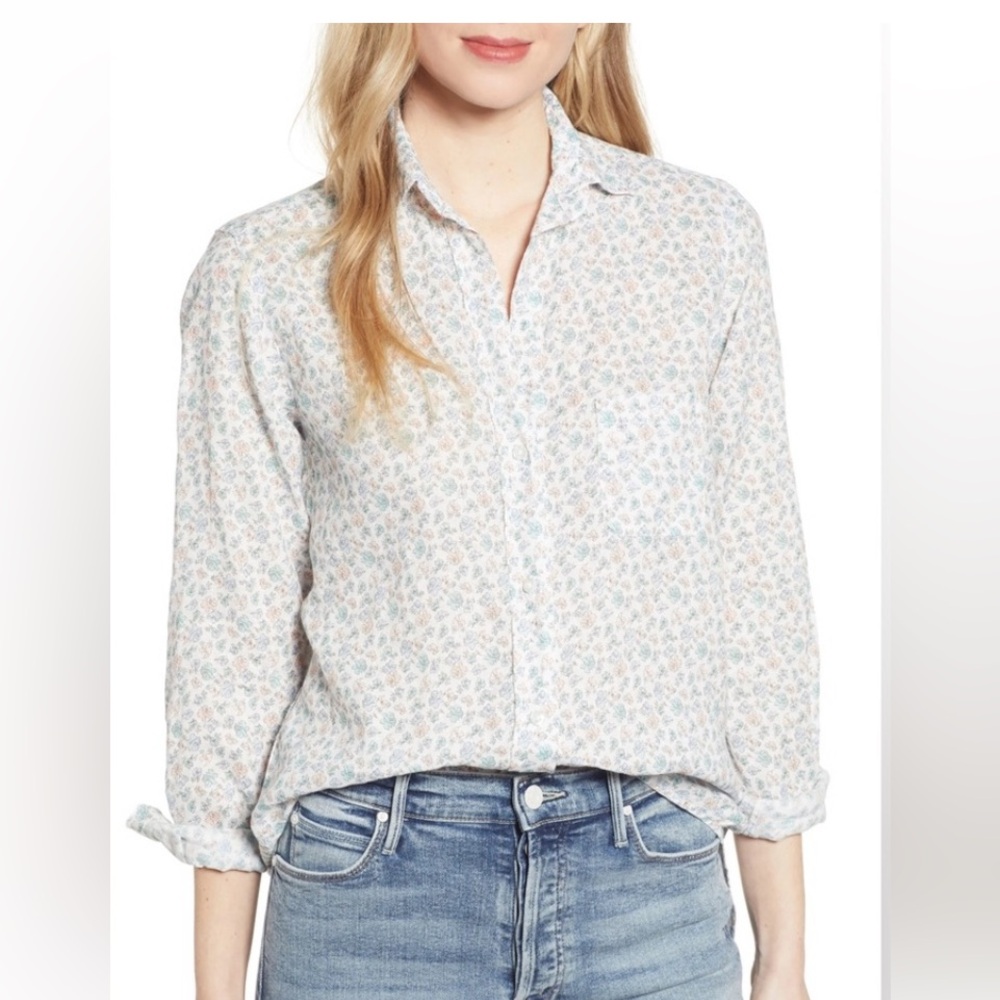 Grayson the Hero Anthropologie tumbled floral print linen button down shirt